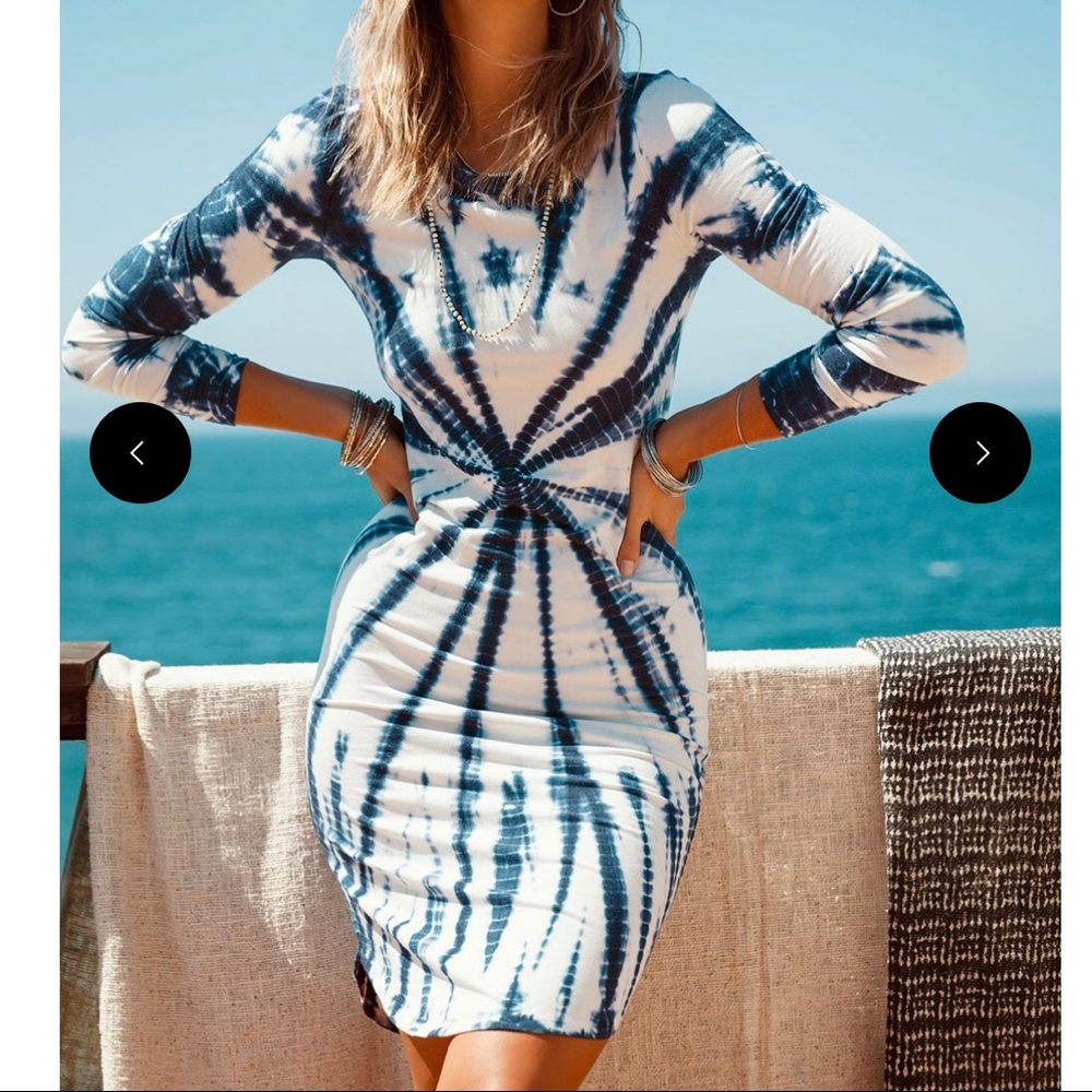 NWT Chaser tie dye bodycon shirttail dress